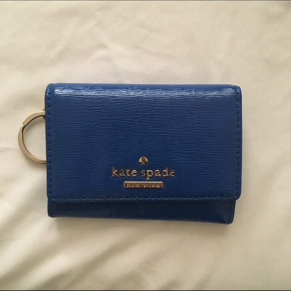 FLASH SALE Kate Spade Blue Patent Leather Wallet - Picture 1 of 4
