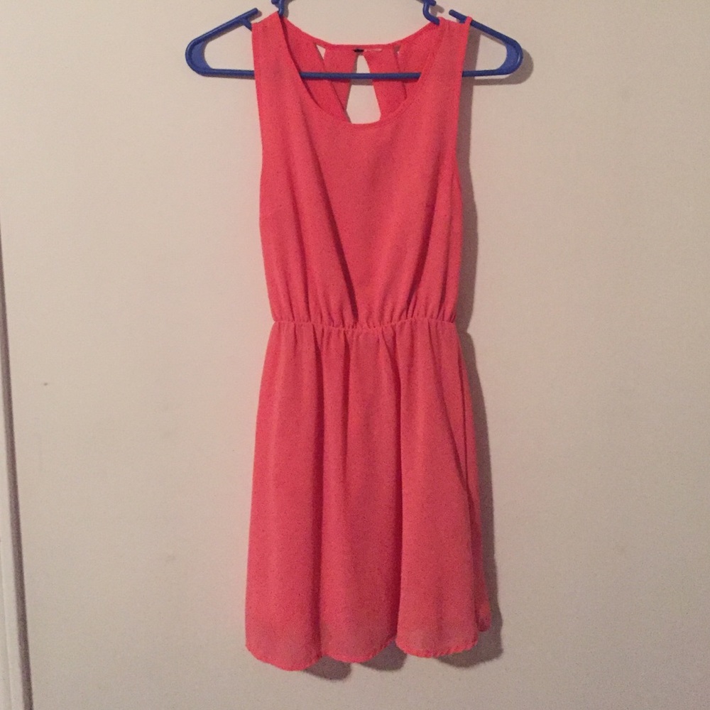 Pink sun dress with crisscross back