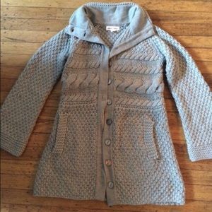 Stewart + Brown merino wool sweater coat