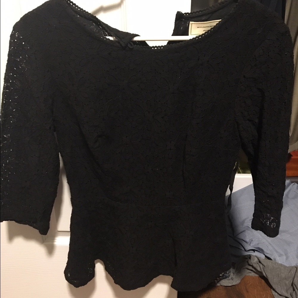 Black anthro lace EUC top by Moulinette Soeurs for