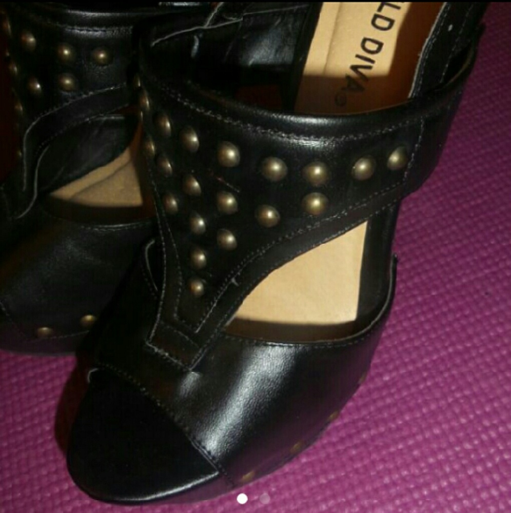 Black studded heels