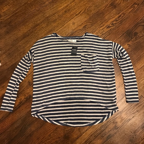 Abercrombie Kids Striped High/Low Light Sweater - Picture 1 of 4