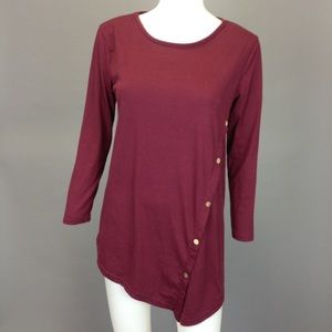 Cool Cube Dark Purple Asymmetrical 3/4 Sleeve XL