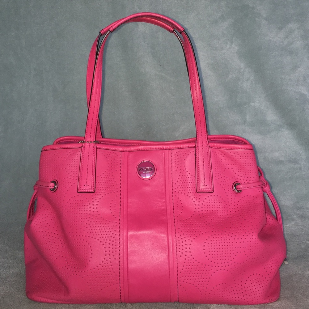 Hot pink Coach shoulder bag