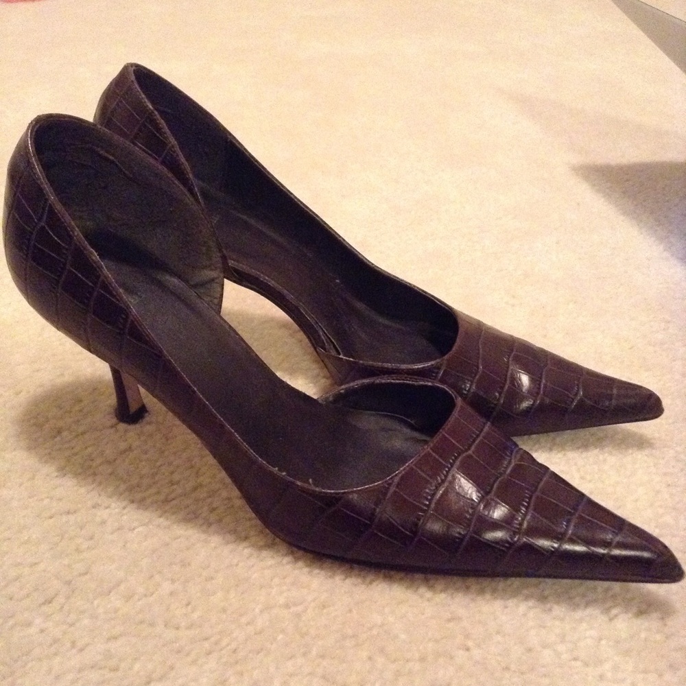 Bakers Brown Crocodile Heels
