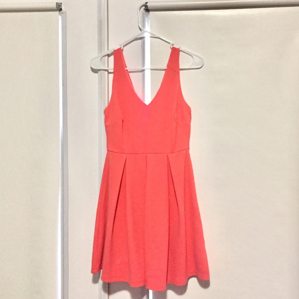 Lush Coral Fit and Flare Dress