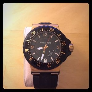 Men's Michael Kors black and rose gold watch