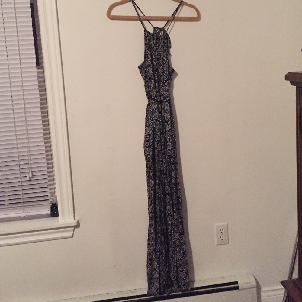 Geometric straps maxi dress