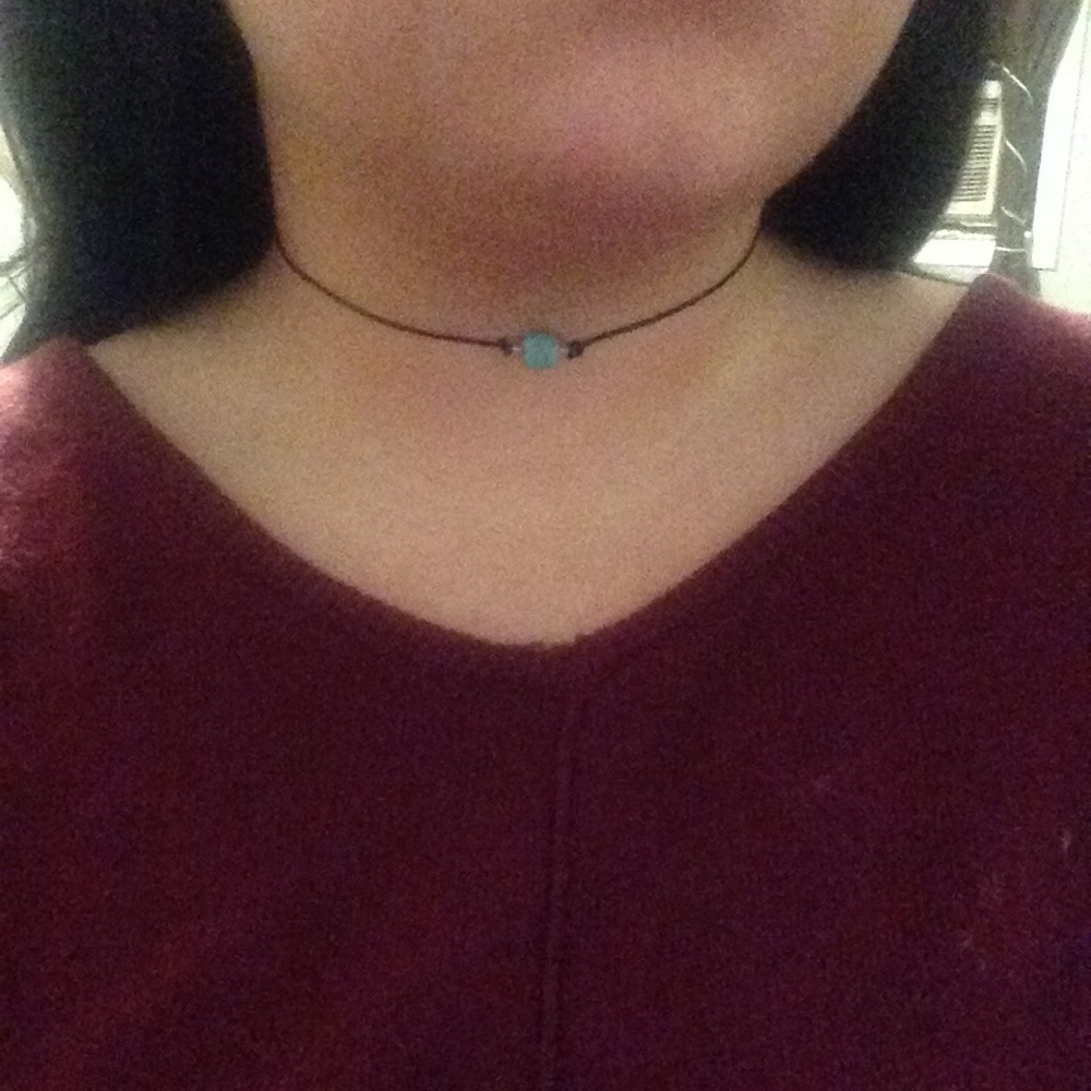 Turquoise and black choker