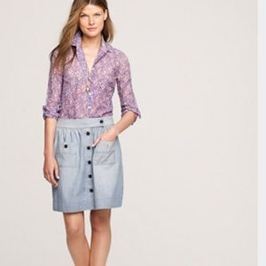 Chambray J Crew Dorrie Skirt