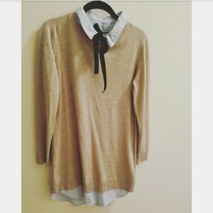 Layered Sweater Shirt Tunic