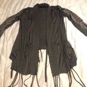 ~*~Miss Me fringe bling beaded studded cardigan~*~