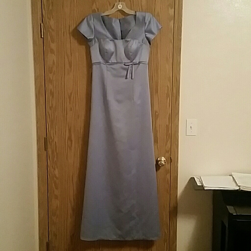 Full length periwinkle formal gown