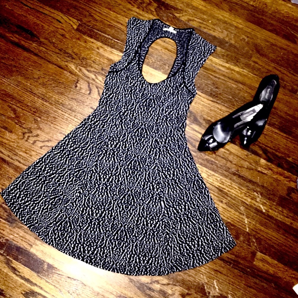 Silence + Noise Textured Open Back Skater Dress