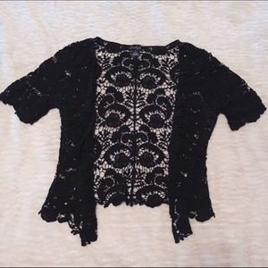 Black Boho Lace Crochet Cardigan/Blouse