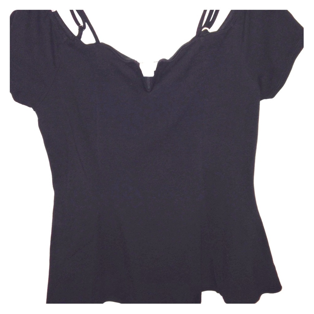 Black off the shoulder shirt with straps