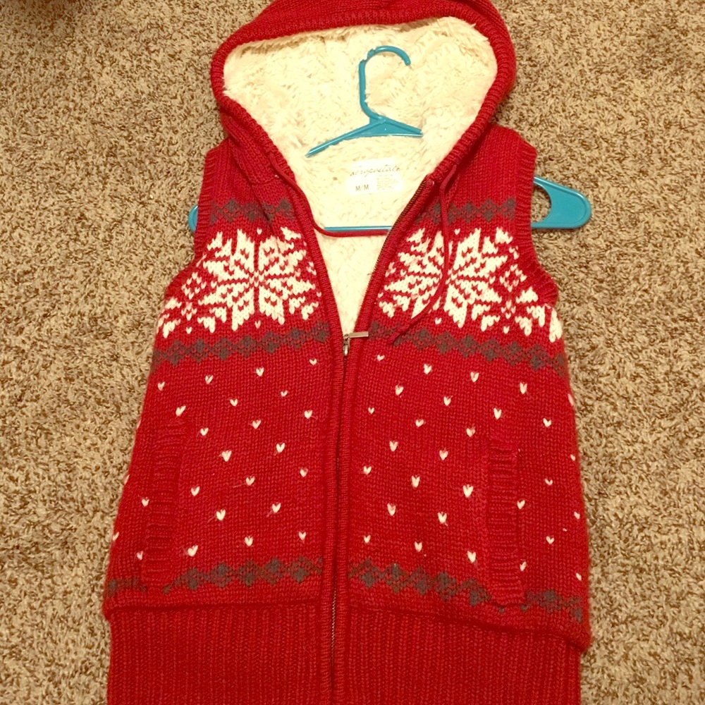 Aeropostale Christmas Style Furry Vest