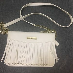 Betsey Johnson white fringe bag