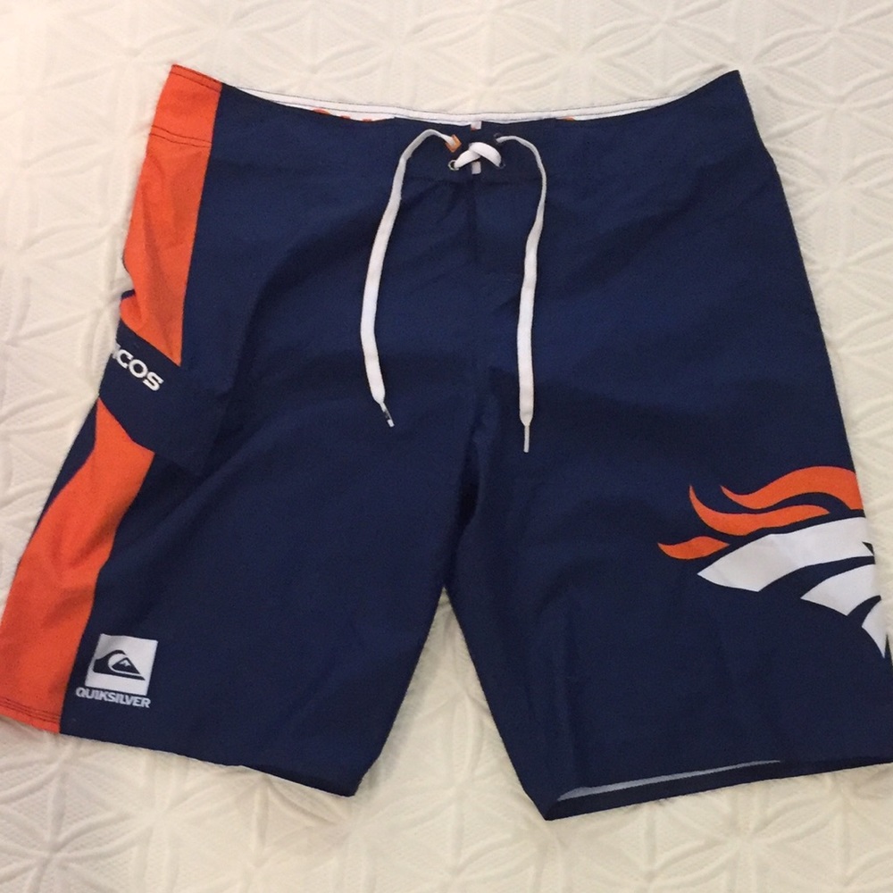 Quiksilver Broncos Board Shorts -worn ONCE! Sz 36