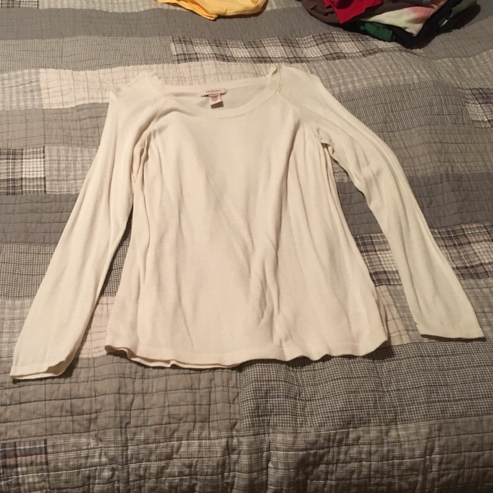 Covington white scoop neck sweater size large