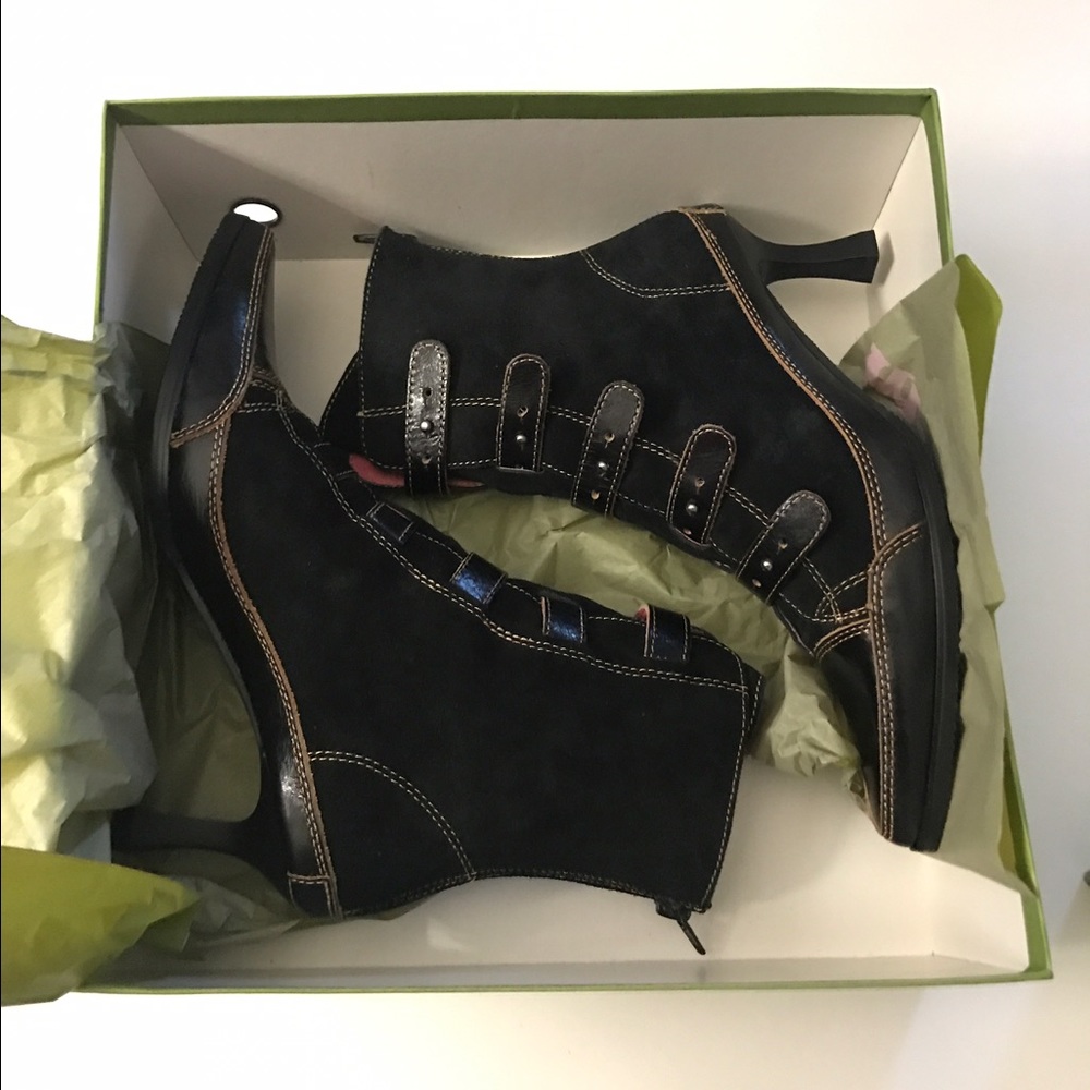 Mod leather buckle boots 7