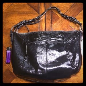 Coach patent leather shoulder bag