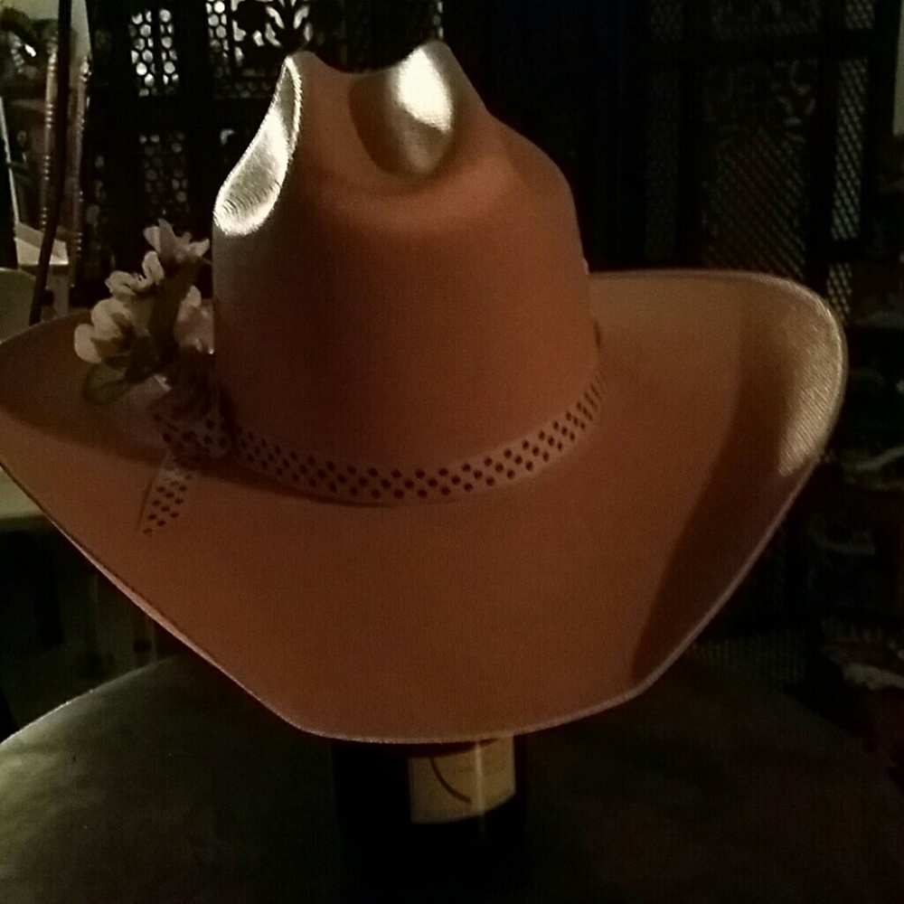 Pink western hat by Heads To Tails Equine