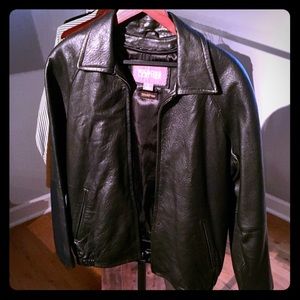 Men's Wilsons Leather Black Jacket Size Small