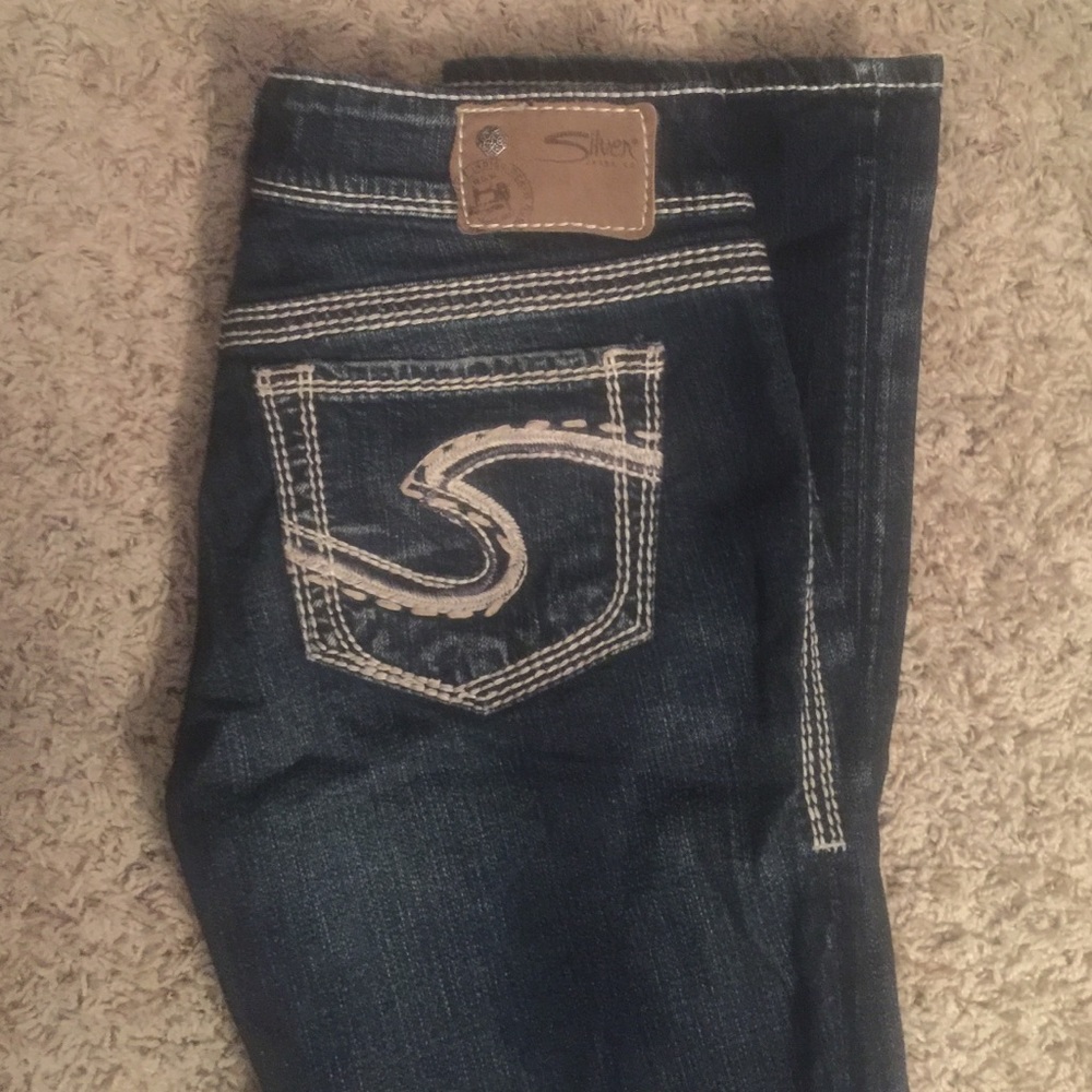 silver jeans