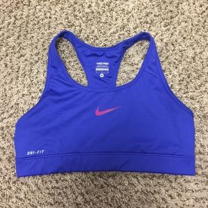 Nike pro purple sports bra