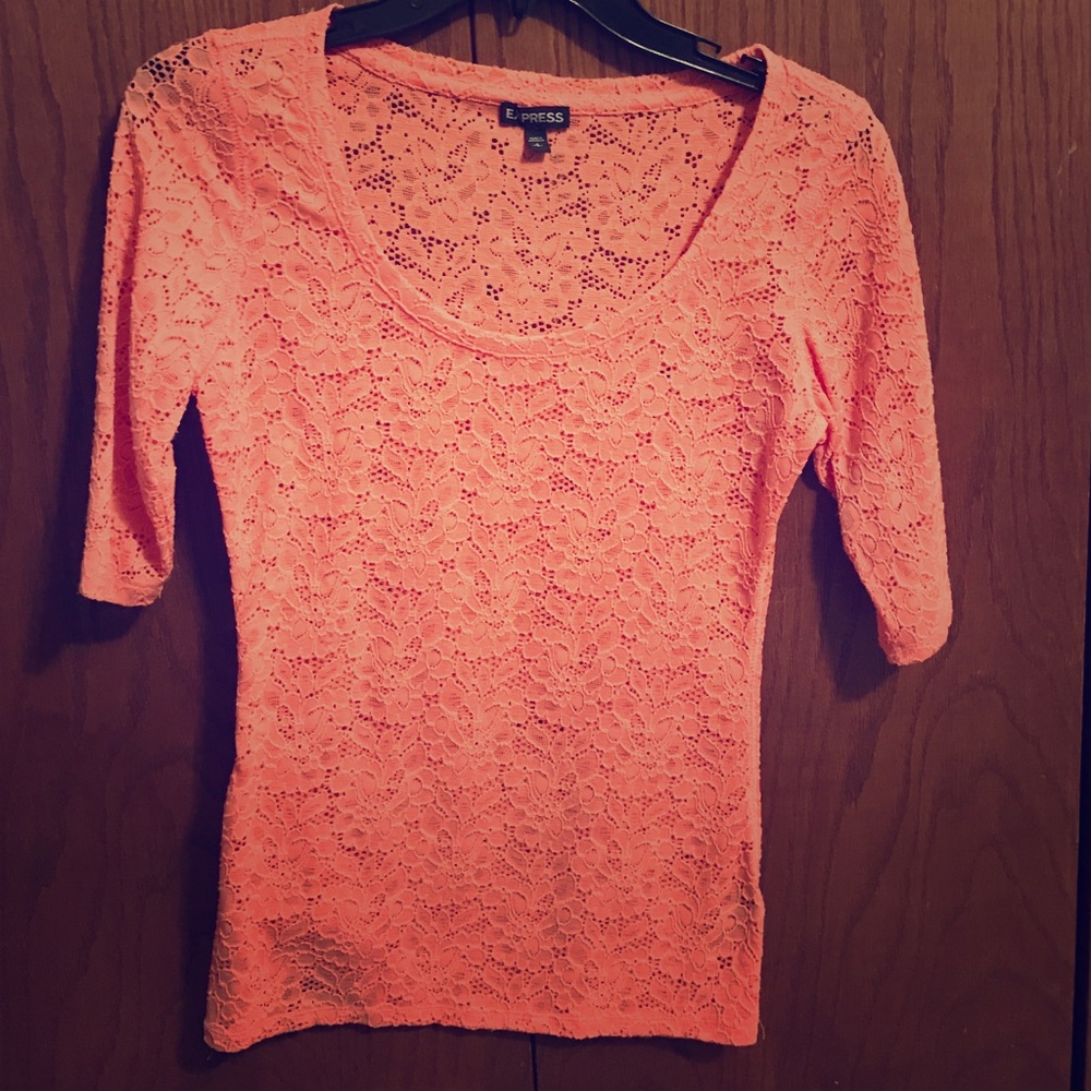 Express Lace Top in Coral Sz. Small