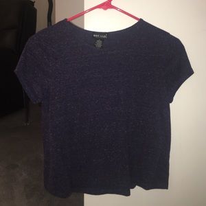 Blue/purple short sleeve crop top