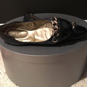 Guess black flats with gold accent PRICE DROP
