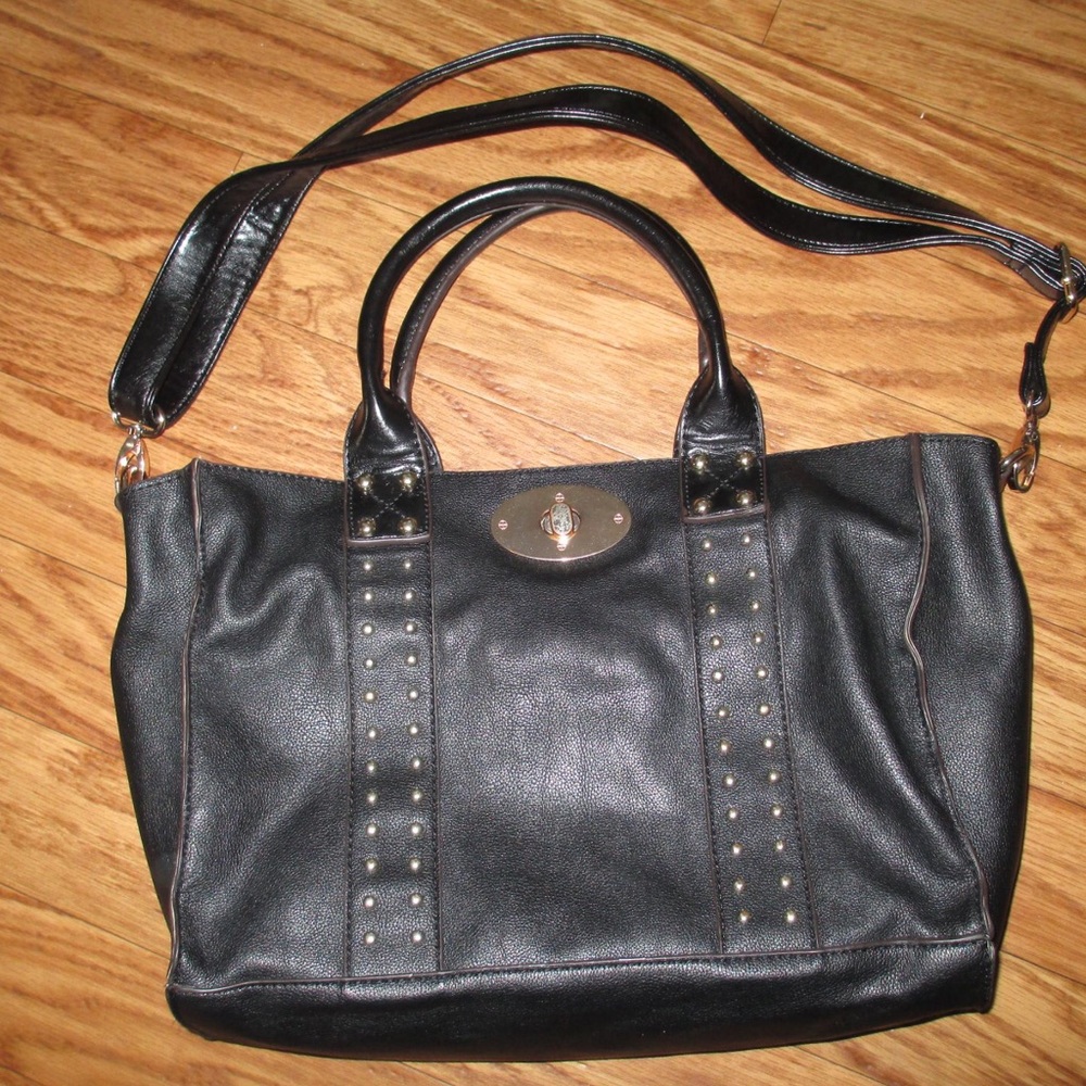 Black Bag-in-Bag with Gold Stud Detail
