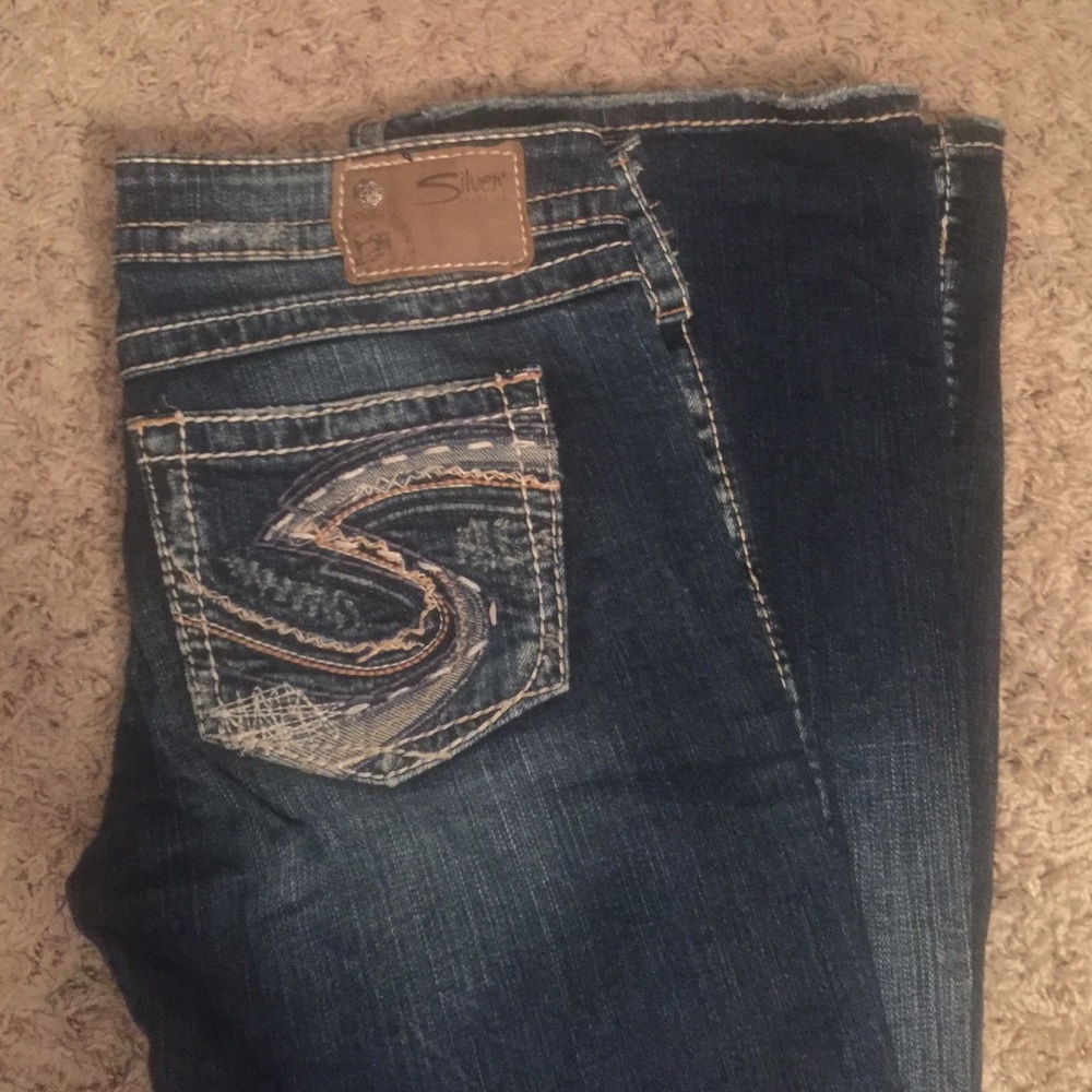 silver jeans