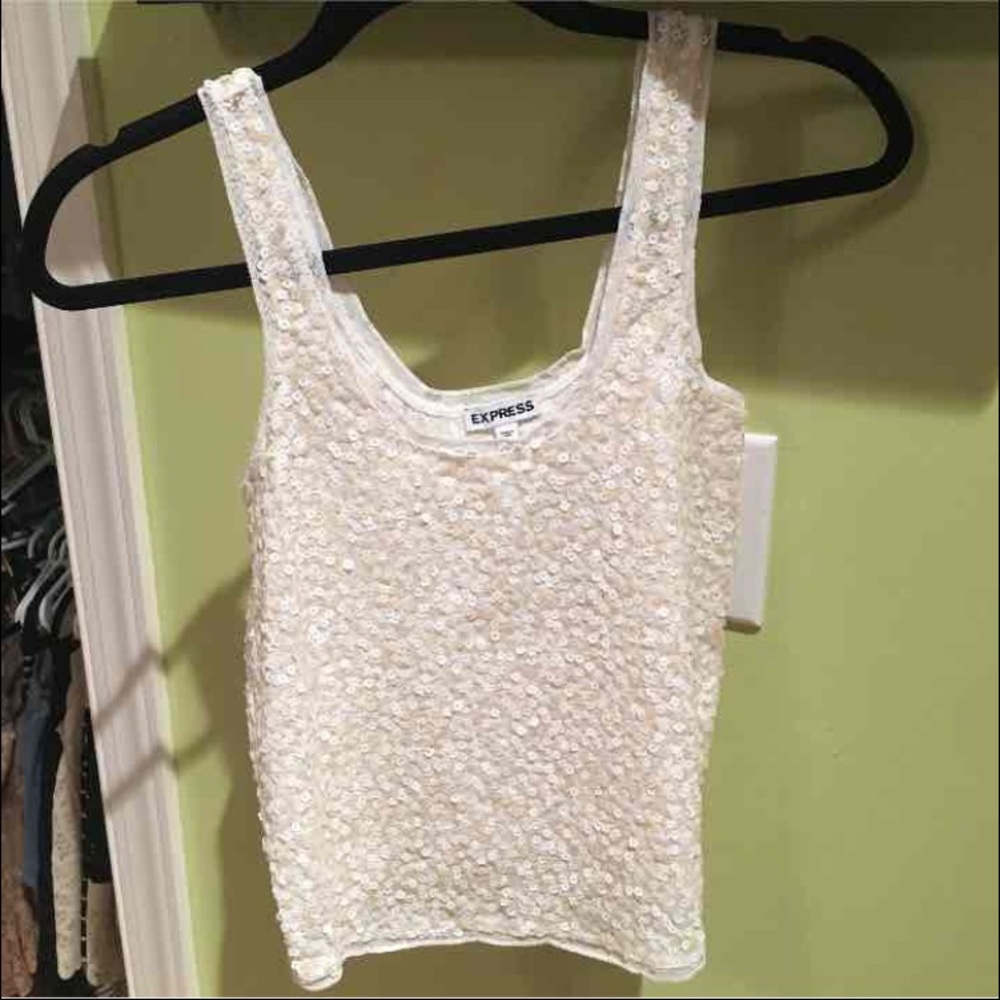 Tan/white tank top