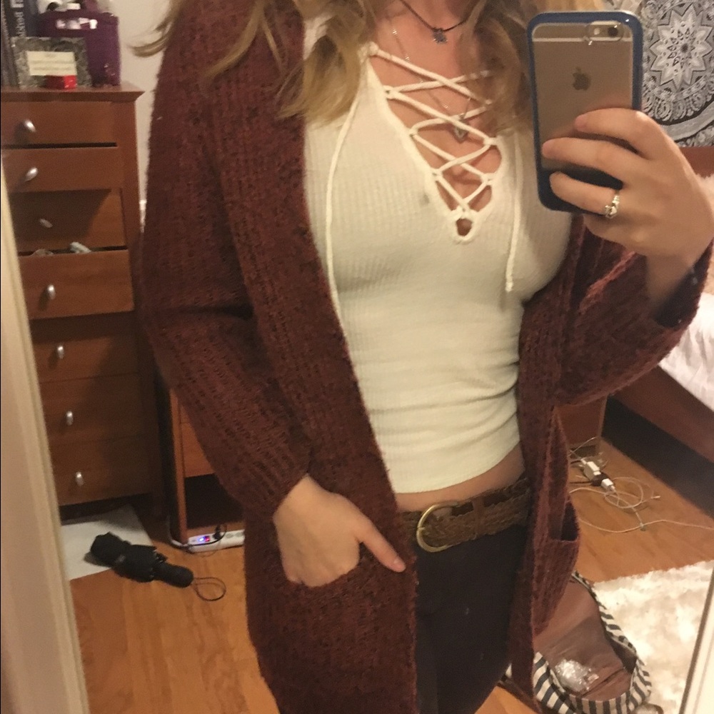 Forever 21 Sweater, Burnt Red, Small