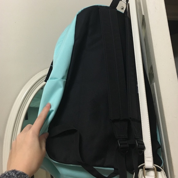 Light aqua blue jansport superbreak backpack - Picture 2 of 2