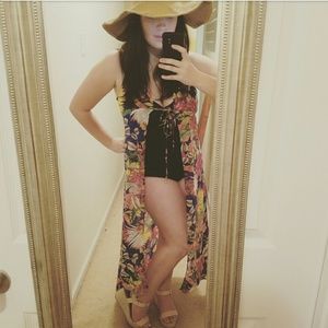 Colorful Floral Beach cover up