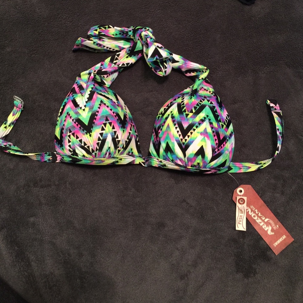 NWT Tribal Print Multi-Color Push-Up Swim Top