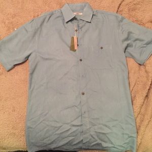 Teal Short Sleeve Button-up Shirt