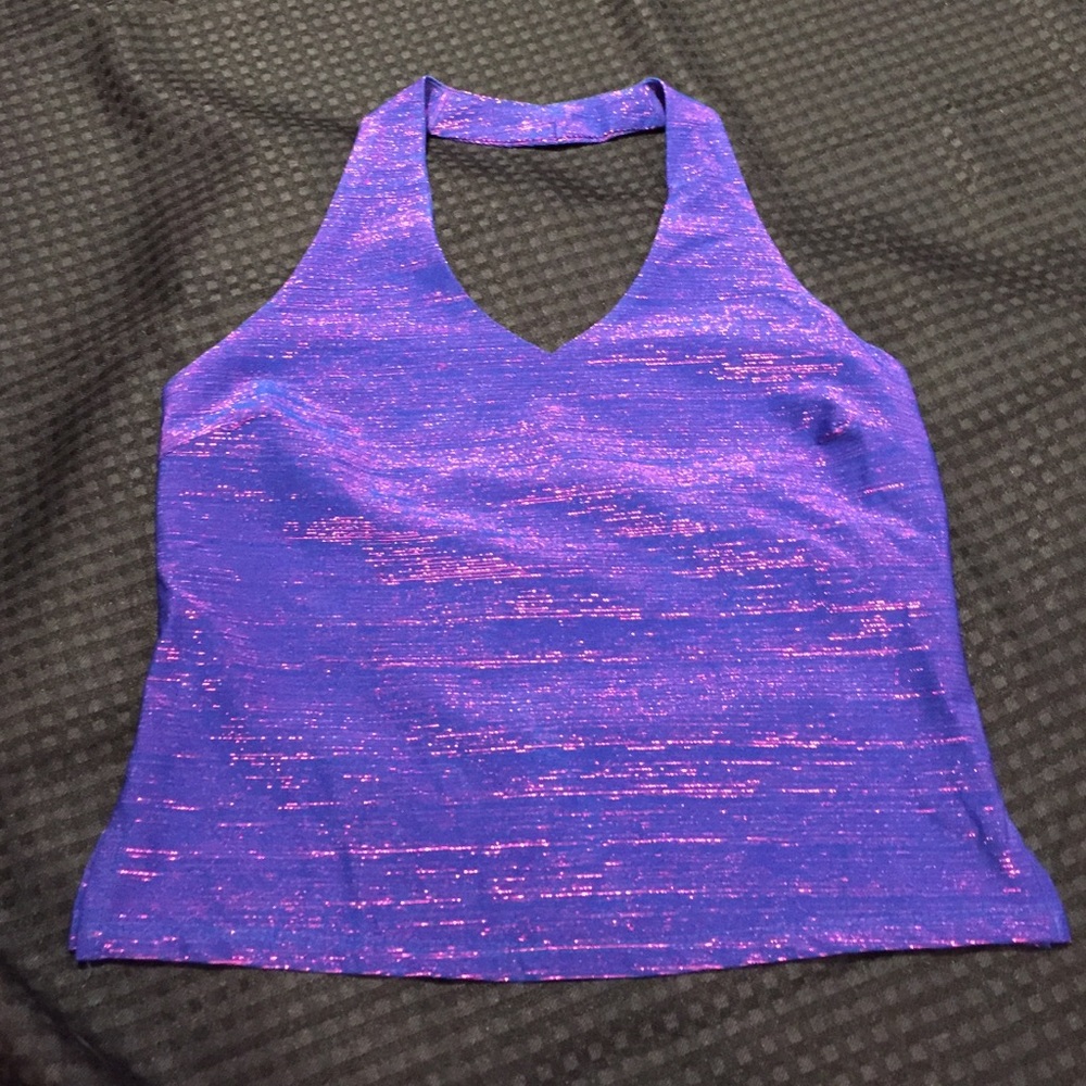 NWOT, metallic purple and pink halter, super cute!