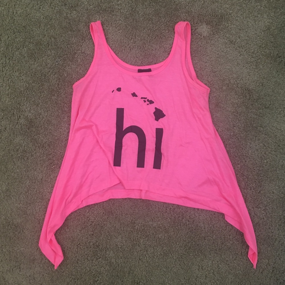Neon pink Hawaii tank