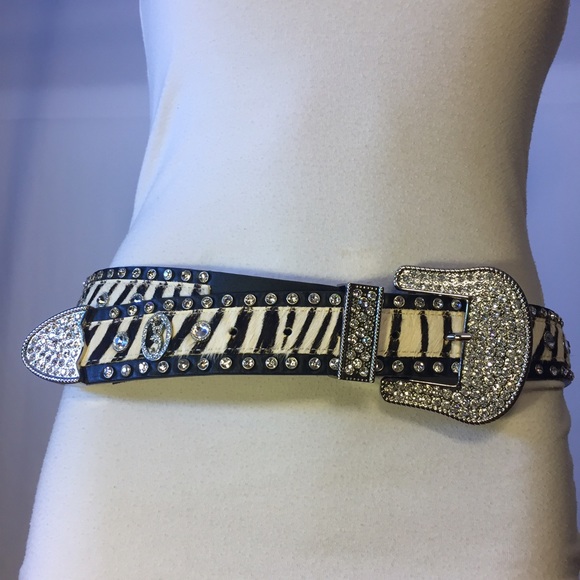Christine Alexander Swarovski Pony Hair Zebra Belt main image 4