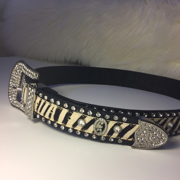 Christine Alexander Swarovski Pony Hair Zebra Belt main image 5