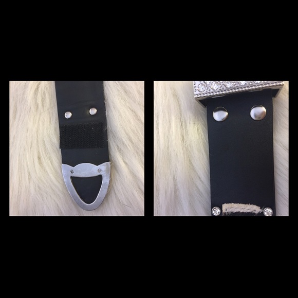 Christine Alexander Swarovski Pony Hair Zebra Belt