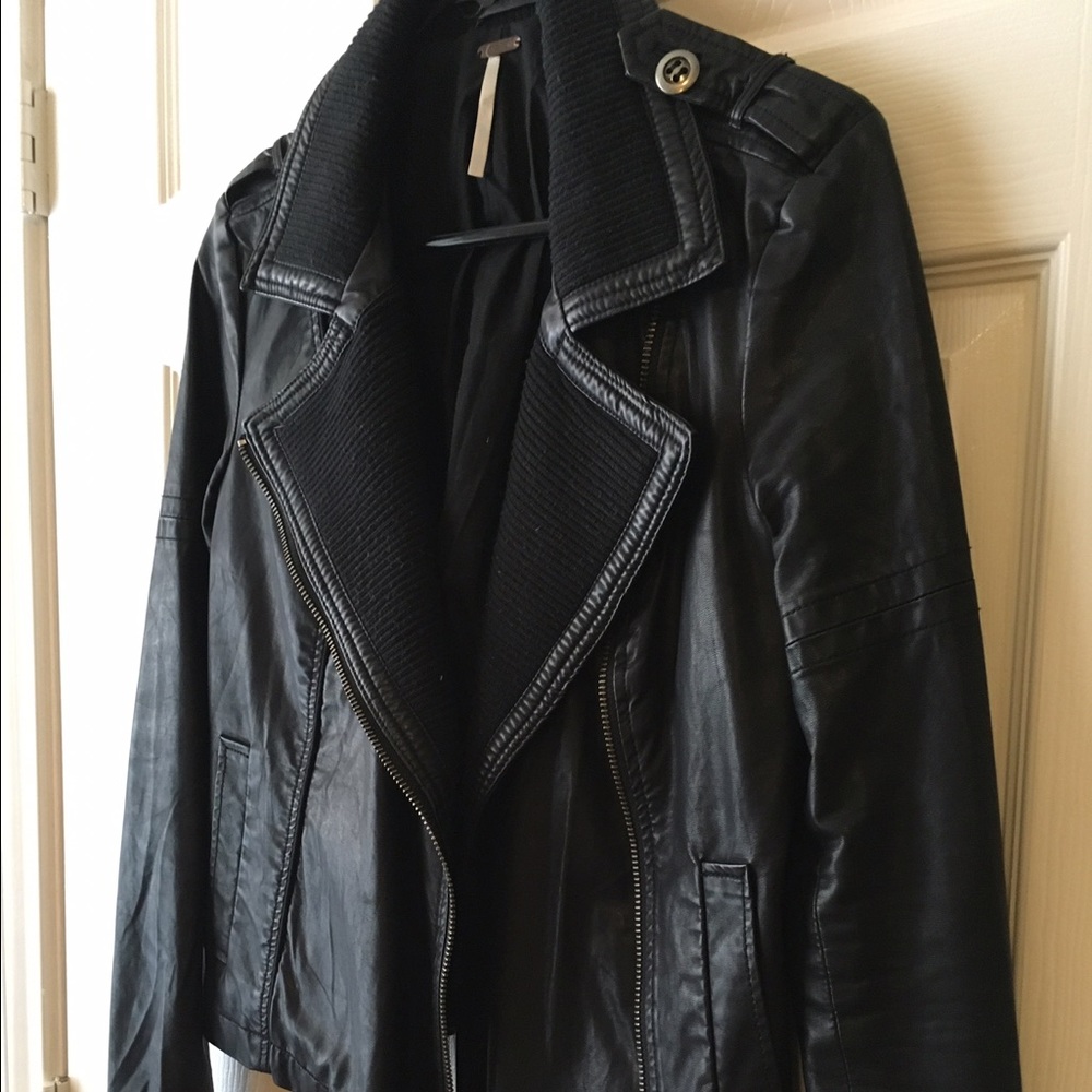 Size 4 free people vegan leather jacket