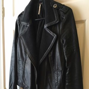 Size 4 free people vegan leather jacket