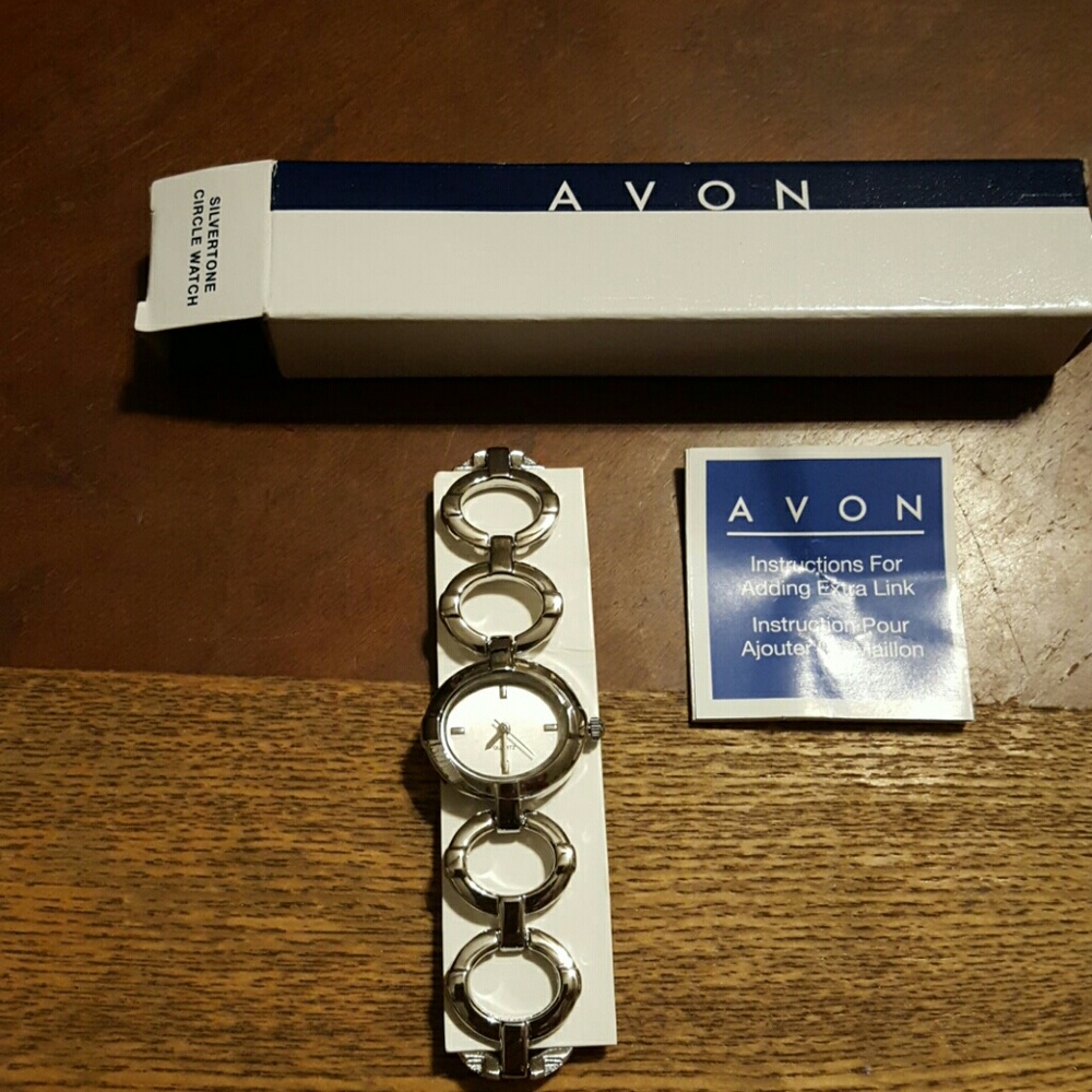 Avon Silvertone Circle Watch-needs battery