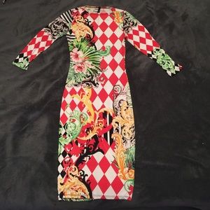 Colorful Vintage Aztec Design Midi Dress